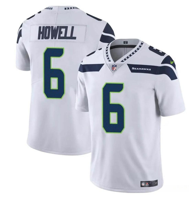 Men's Seattle Seahawks #6 Sam Howell White Vapor Limited Football Stitched Jersey